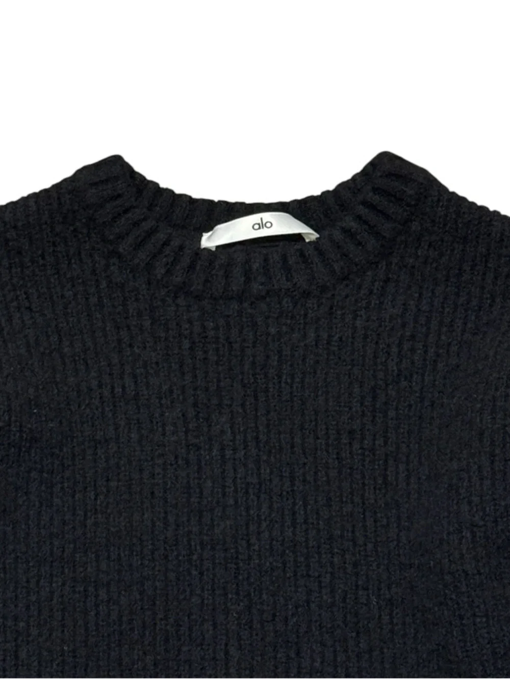 ALO Wool Cashmere Ribbed Noble Crewneck Sweater Women’s Sz XS